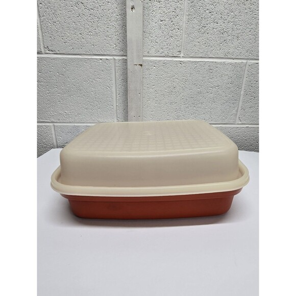 Tupperware Large Season Serve Meat Marinator Container Paprika Vintage MCM - Picture 3 of 11